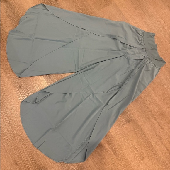 Halara Breezeful™ High Waisted Palazzo Split Wide Leg Pant stone Blue XS NWT - Picture 5 of 8